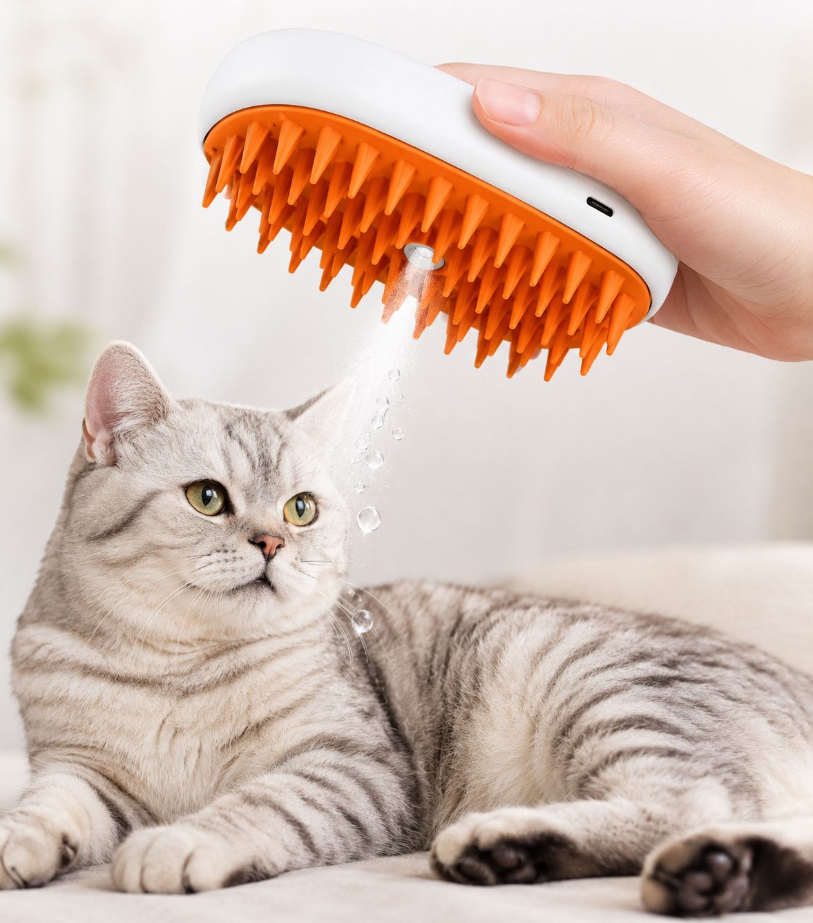 PawFlow Fellpflegebürste mit Sprühfunktion für Hunde & Katzen