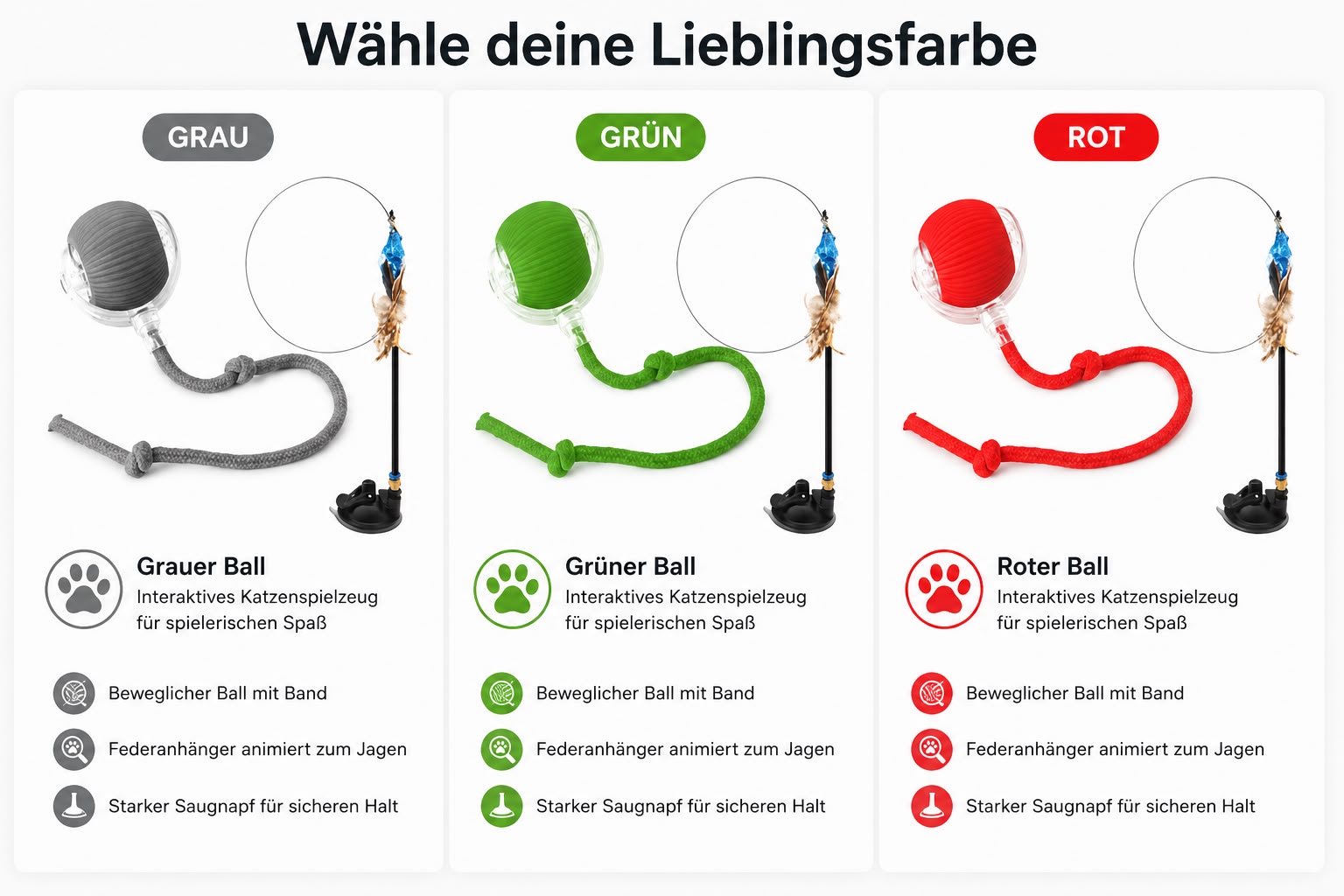 PawFlow™ Interaktiver Spielball für Katzen
