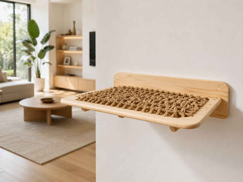 PawFlow Wandliege aus Massivholz für Katzen