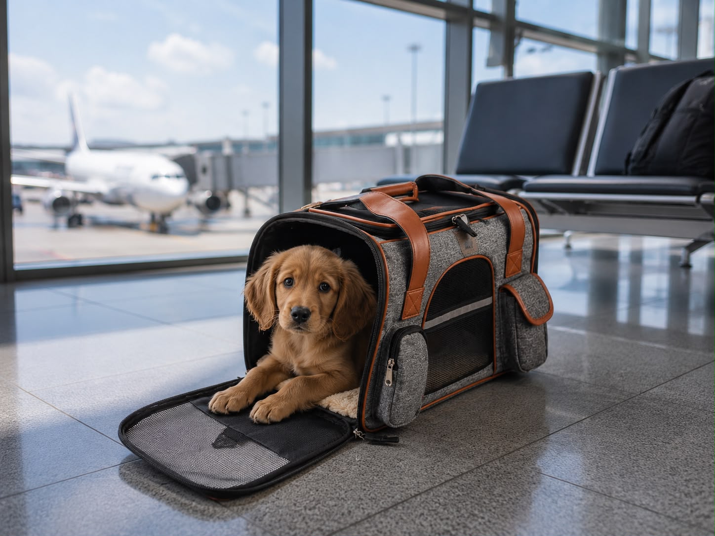 PawFlow Premium Haustier-Transporttasche mit Schultergurt