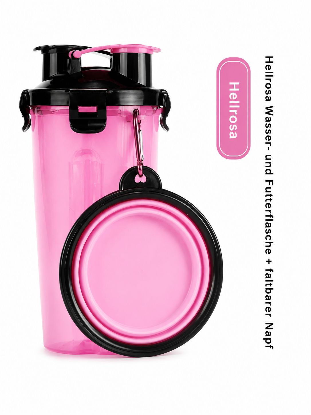 PawFlow™ Mobile Reise-Trinkflasche mit Faltnapf für Hunde & Katzen – Trinken unterwegs leicht gemacht