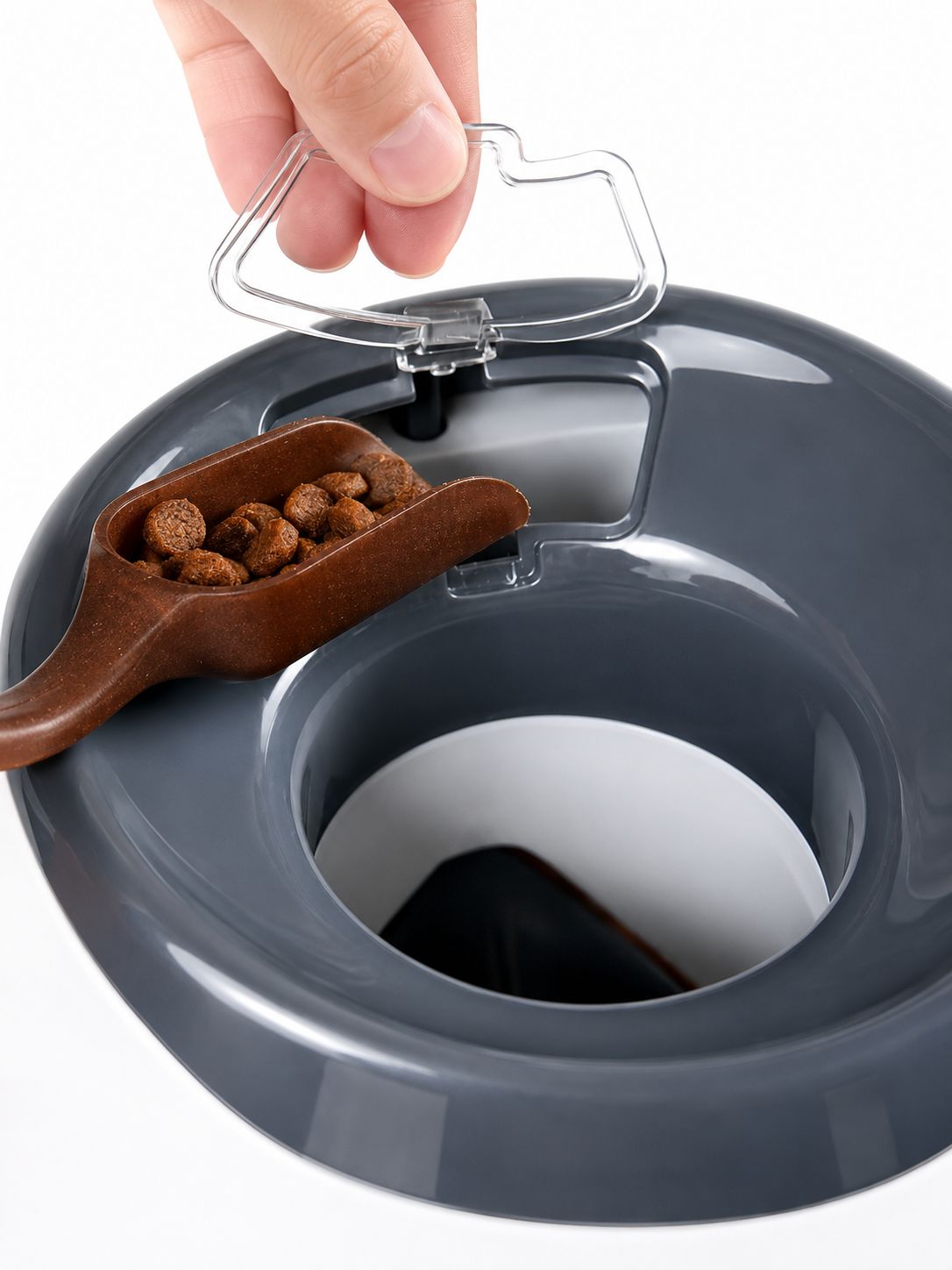 PawFlow™ Interaktiver Ballwurf- & Belohnungsautomat mit Futterschalen