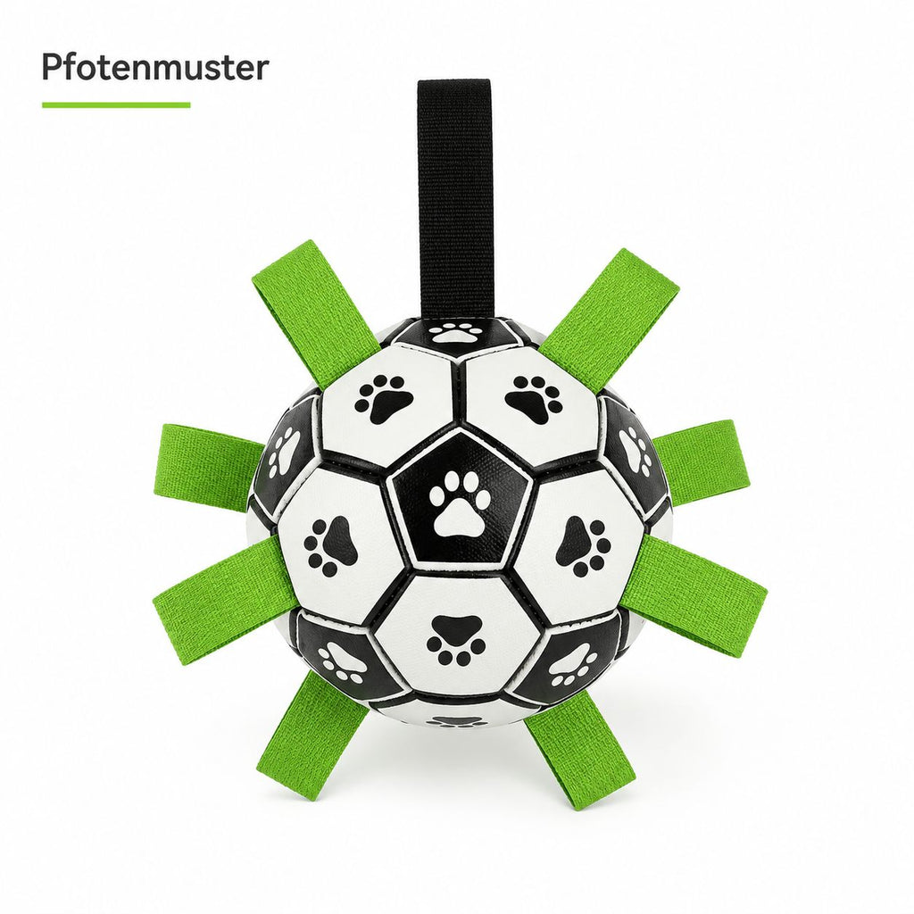 PawFlow™ Interaktiver Hunde-Fussball mit Laschen – Apportieren, Zerren & Spielen