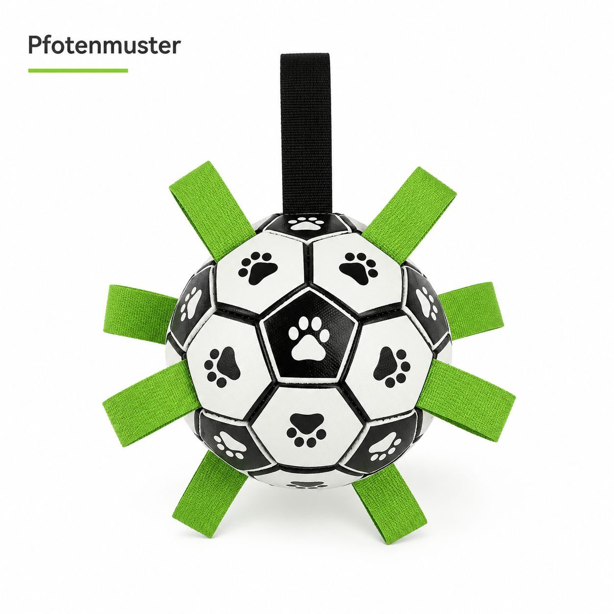 PawFlow™ Interaktiver Hunde-Fussball mit Laschen – Apportieren, Zerren & Spielen