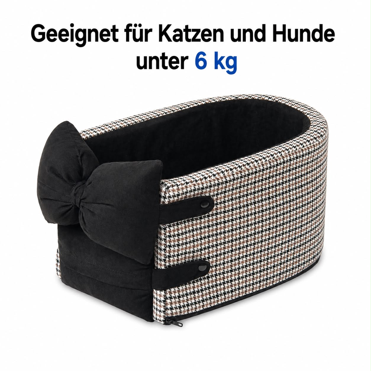 PawFlow Premium Autositz für Hunde & Katzen – Komfortbett für die Mittelkonsole