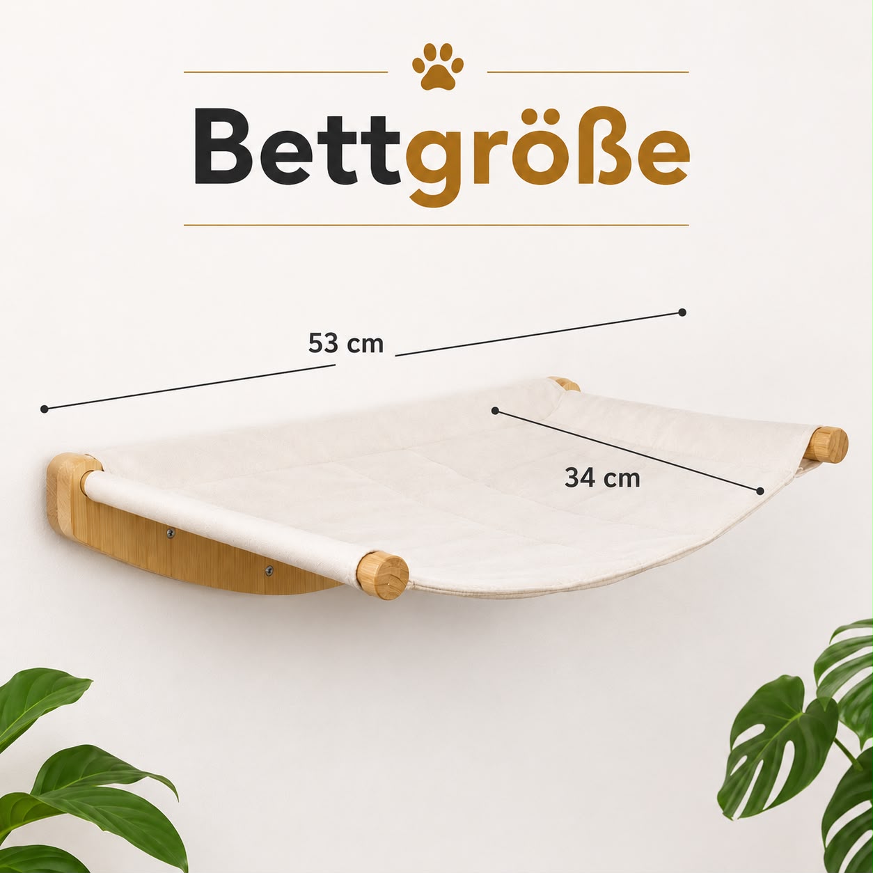 PawFlow Wandmontiertes Katzennest aus Holz