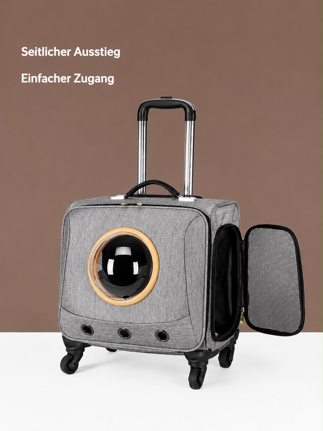 PawFlow Premium Haustier-Trolley mit 360°-Rollen