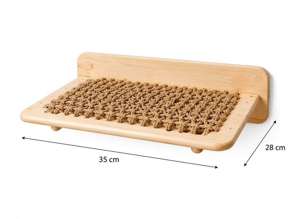 PawFlow Wandliege aus Massivholz für Katzen