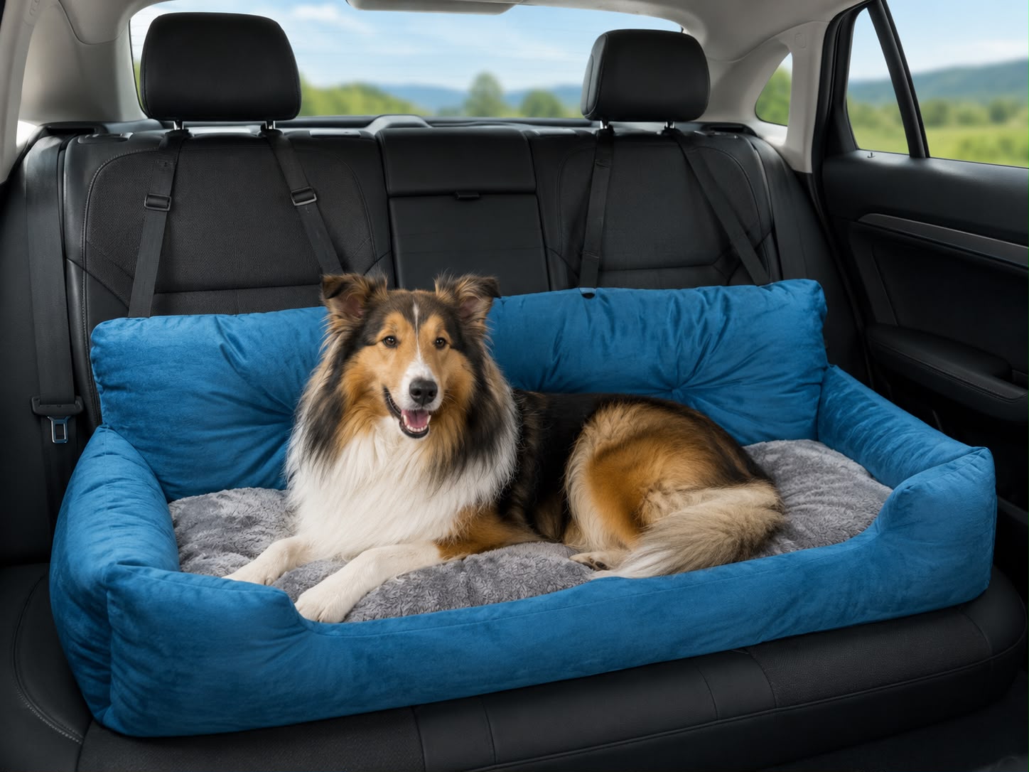 PawFlow Premium Autositz & Reisebett für Hunde und Katzen