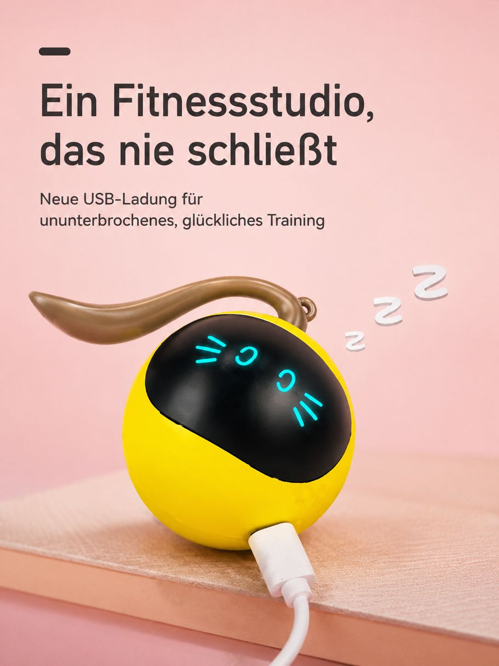PawFlow Intelligenter LED-Katzenball – USB-aufladbar & Selbstfahrend