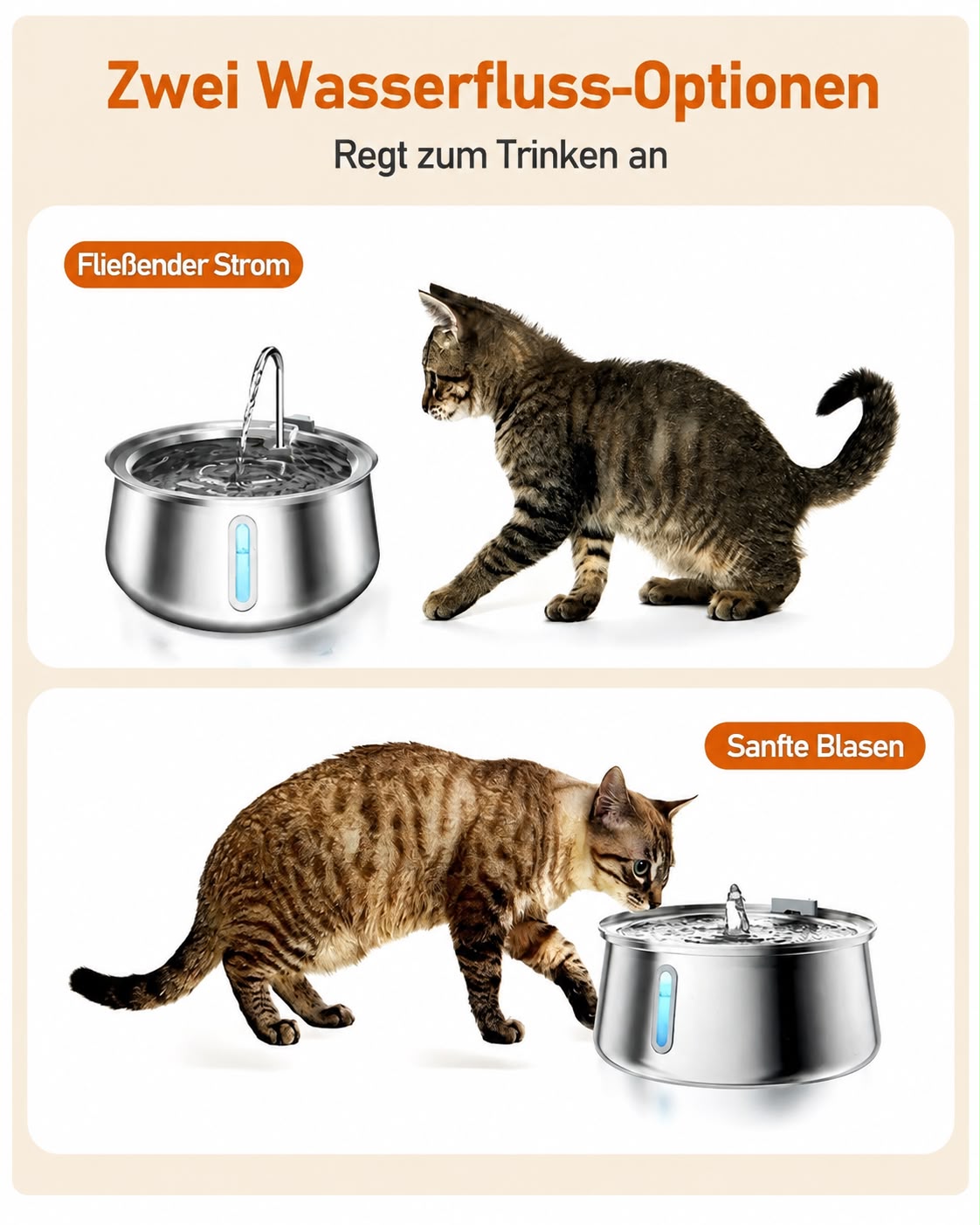 PawFlow Edelstahl-Trinkbrunnen 4 L