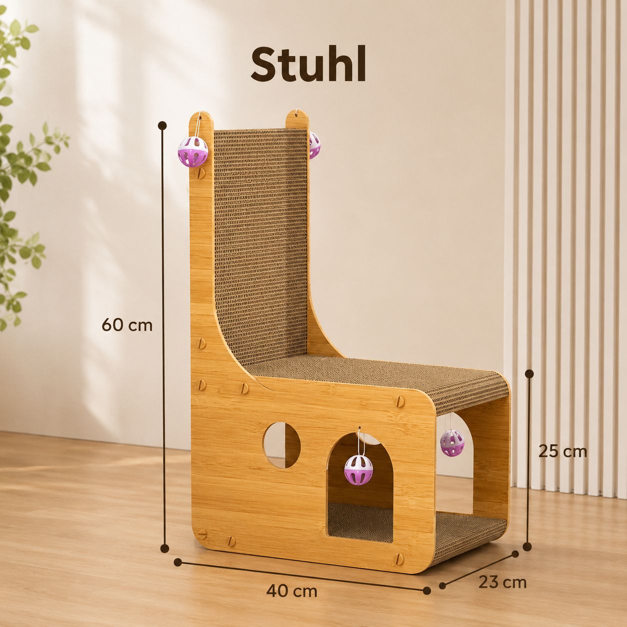 PawFlow Katzen-Kratzmöbel 4-in-1 aus Wellpappe – Kratzen, Spielen, Verstecken & Entspannen
