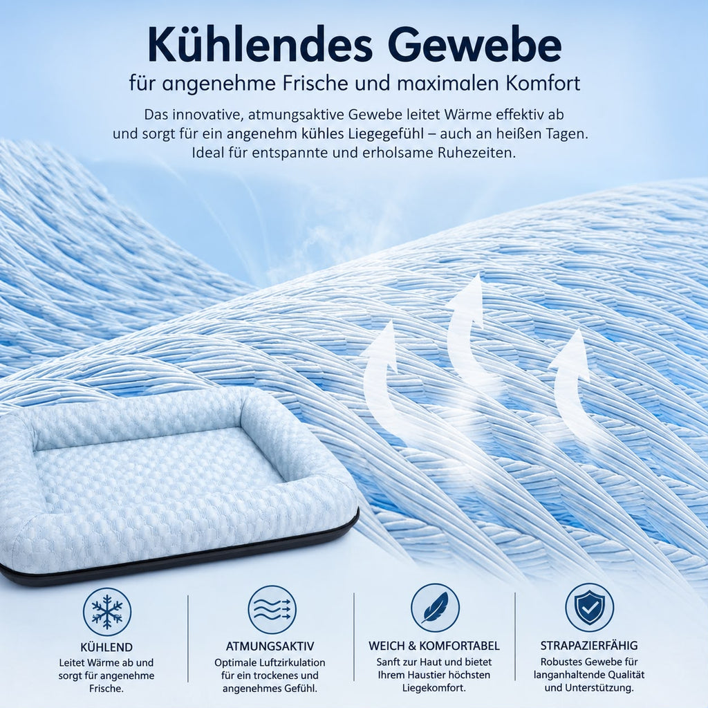 PawFlow Kühlbett für Hunde & Katzen – Weich, atmungsaktiv & waschbar