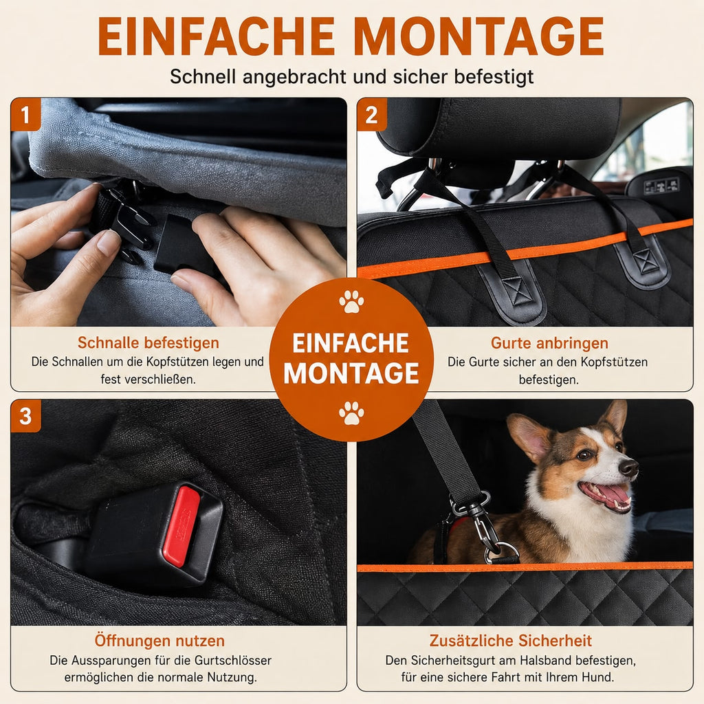 PawFlow™ Premium Autositzbezug für Hunde