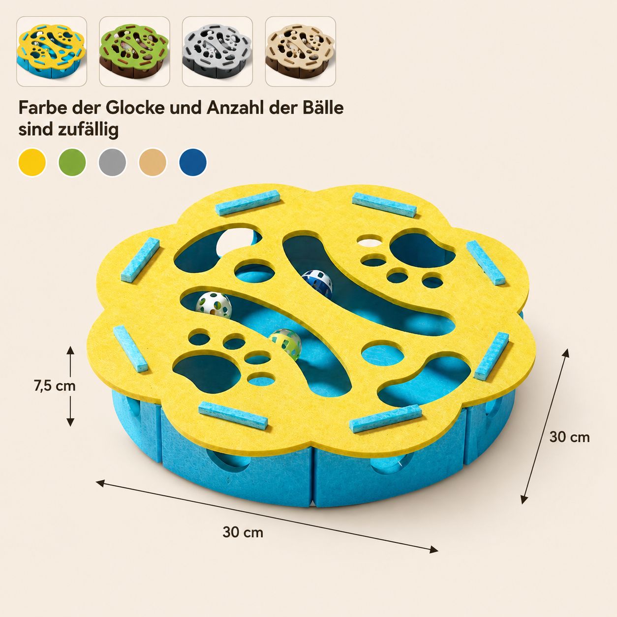 PawFlow Interaktives Katzen-Puzzle mit Labyrinth & Spielbällen – Suchen, Jagen & Entdecken