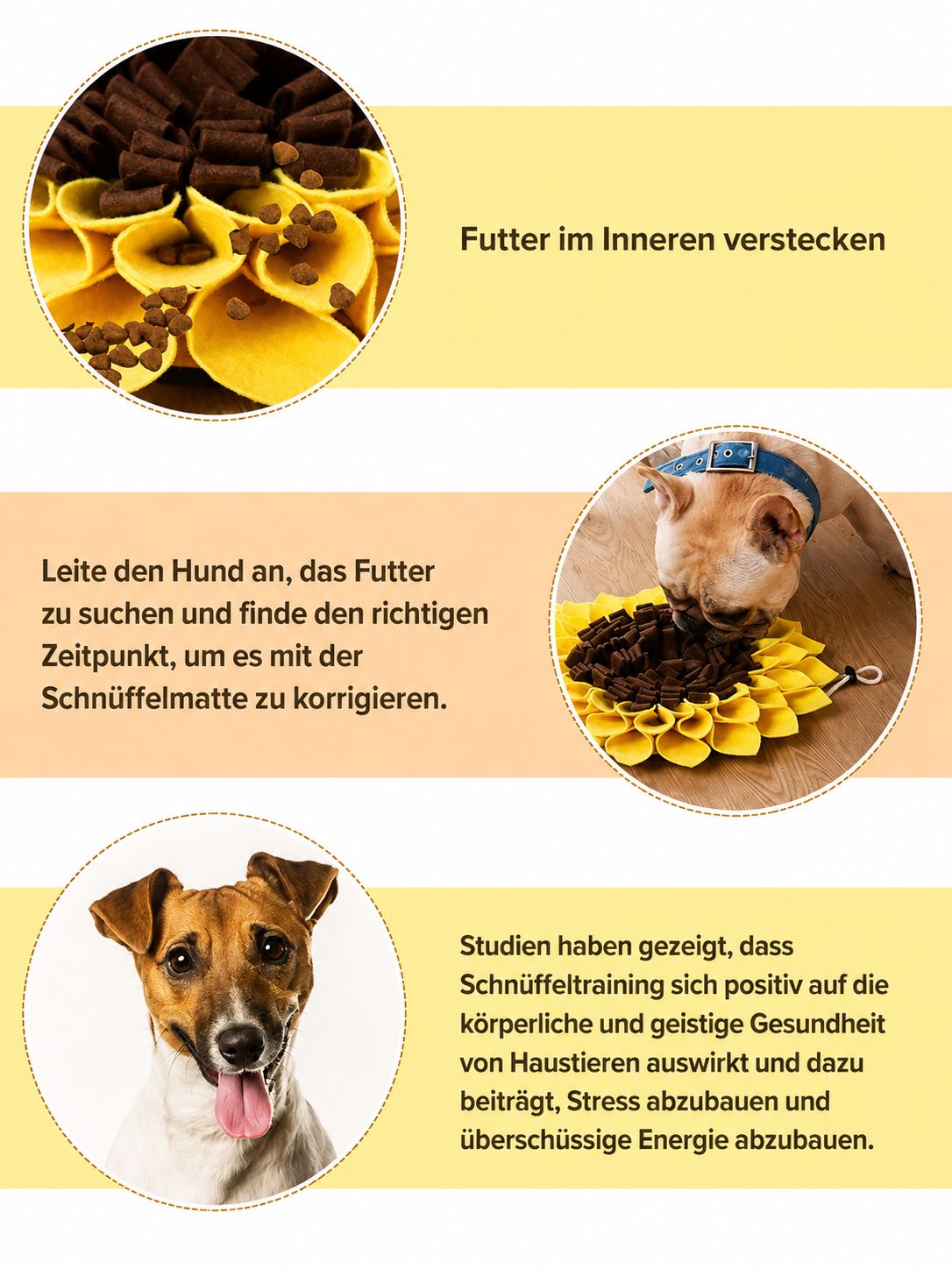 PawFlow™ Sonnenblumen-Schnüffelmatte für Hunde und Katzen – Nasenarbeit & Beschäftigung