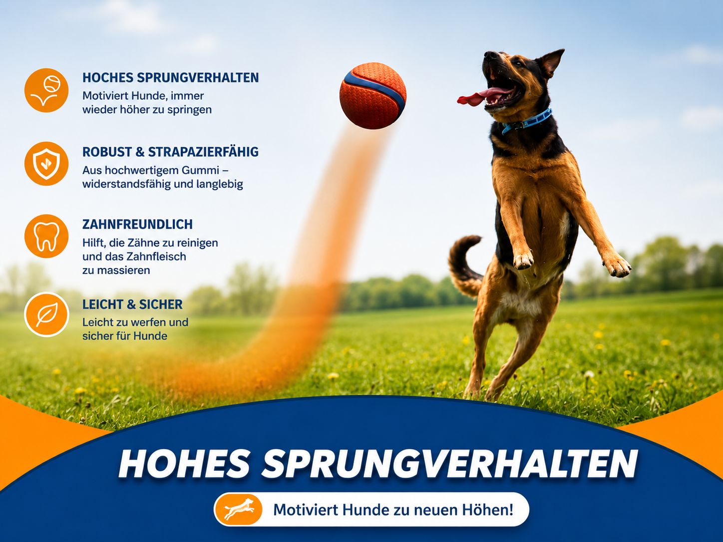 PawFlow™ 3er-Set Spiel- & Apportierbälle für Hunde – Robust, schwimmfähig & langlebig
