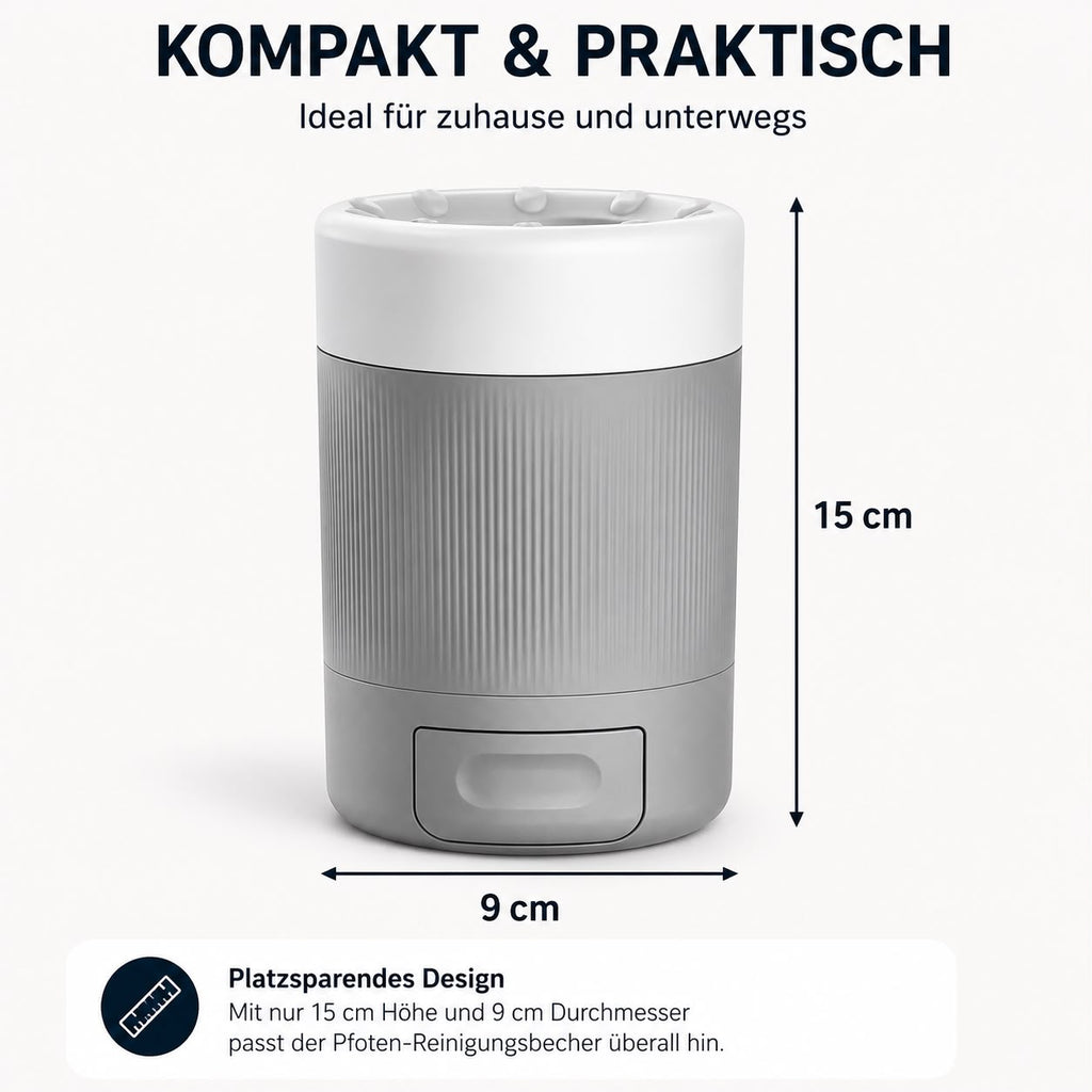 PawFlow Pfoten-Reinigungsbecher für Hunde – Sanfte und gründliche Pfotenreinigung