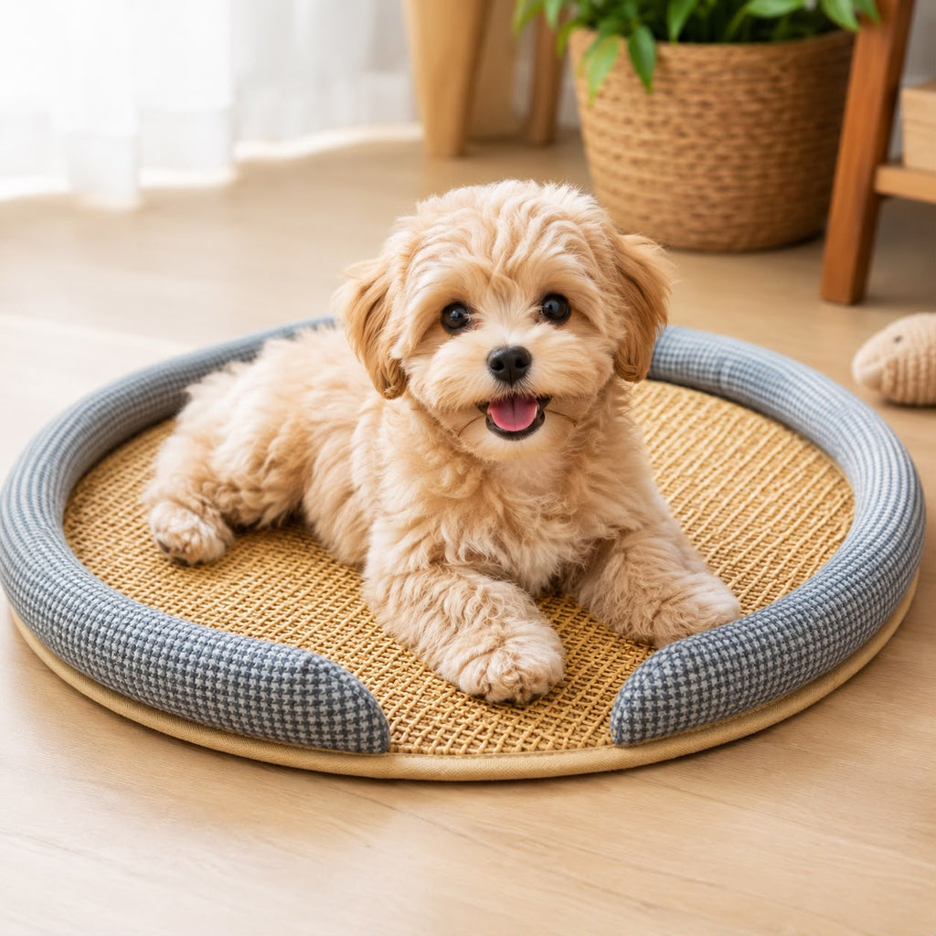 PawFlow Rattan-Kühlbett für Hunde & Katzen – Atmungsaktiv, kühl & besonders bequem