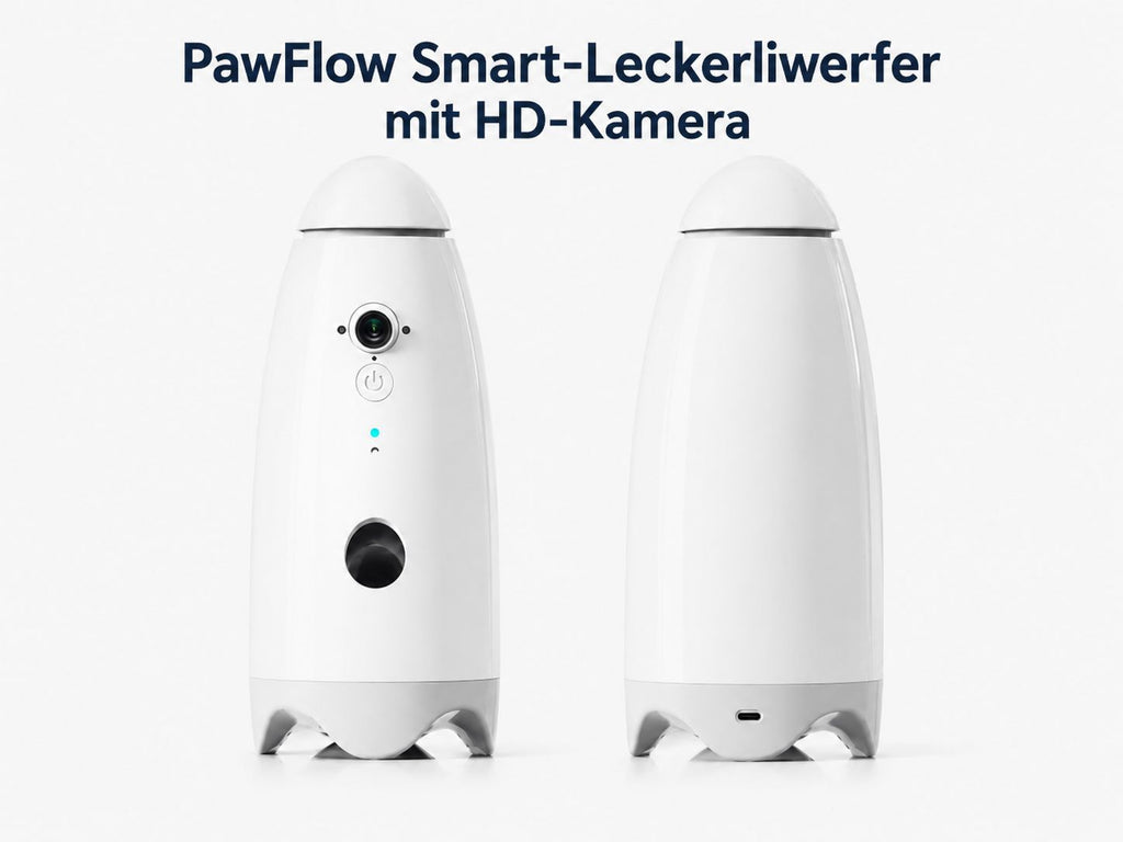 PawFlow Smart-Leckerliwerfer mit HD-Kamera – App-gesteuert für Hunde & Katzen