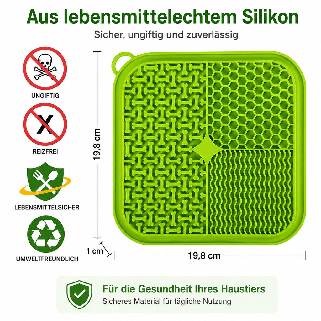 PawFlow™ Schleckmatte SlowFeeder – Beruhigende Futter- & Beschäftigungsmatte für Hunde & Katzen
