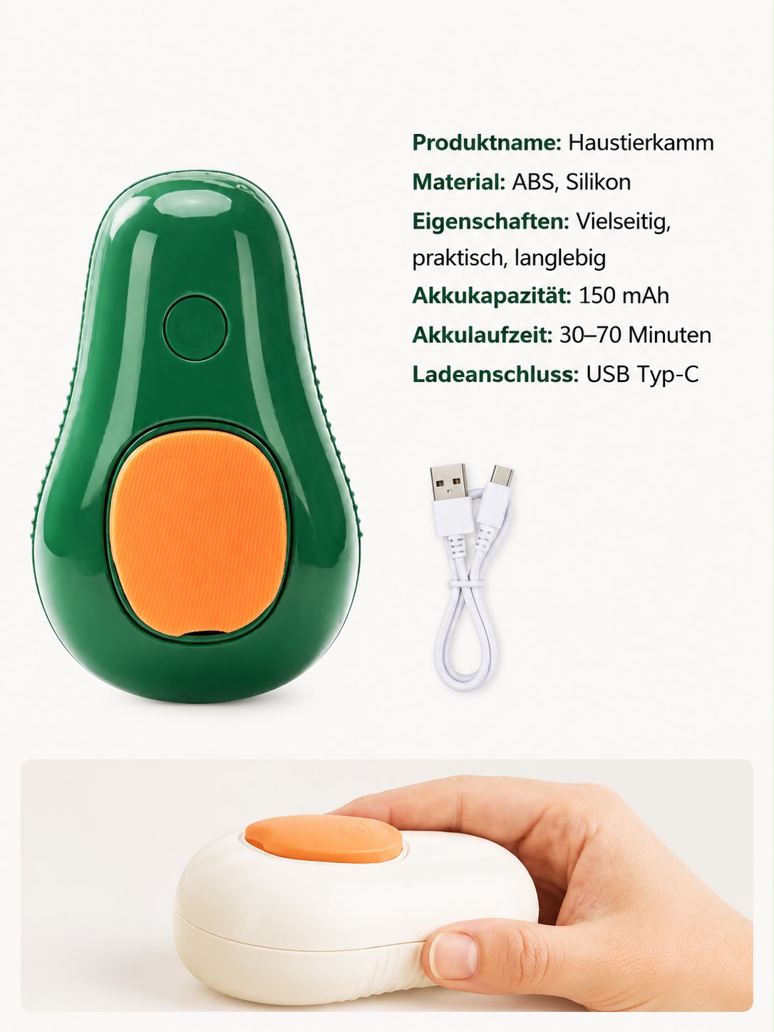 PawFlow Elektrische Dampf-Fellpflegebürste mit Massagefunktion