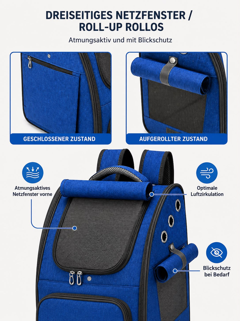 PawFlow Premium Haustier-Rucksack für Hunde & Katzen