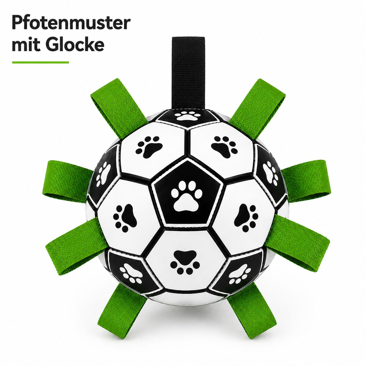 PawFlow™ Interaktiver Hunde-Fussball mit Laschen – Apportieren, Zerren & Spielen
