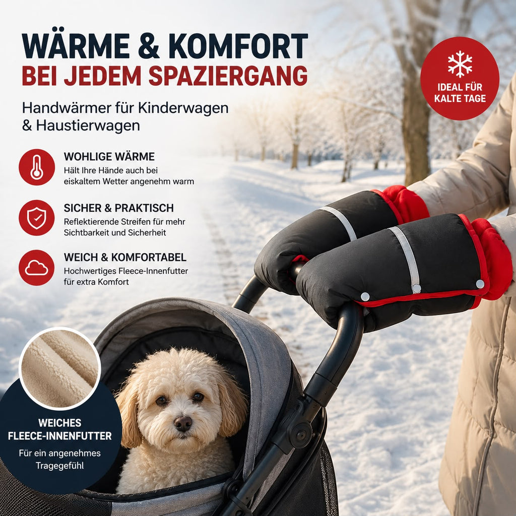 PawFlow Winter-Handwärmer für Kinderwagen & Haustierwagen