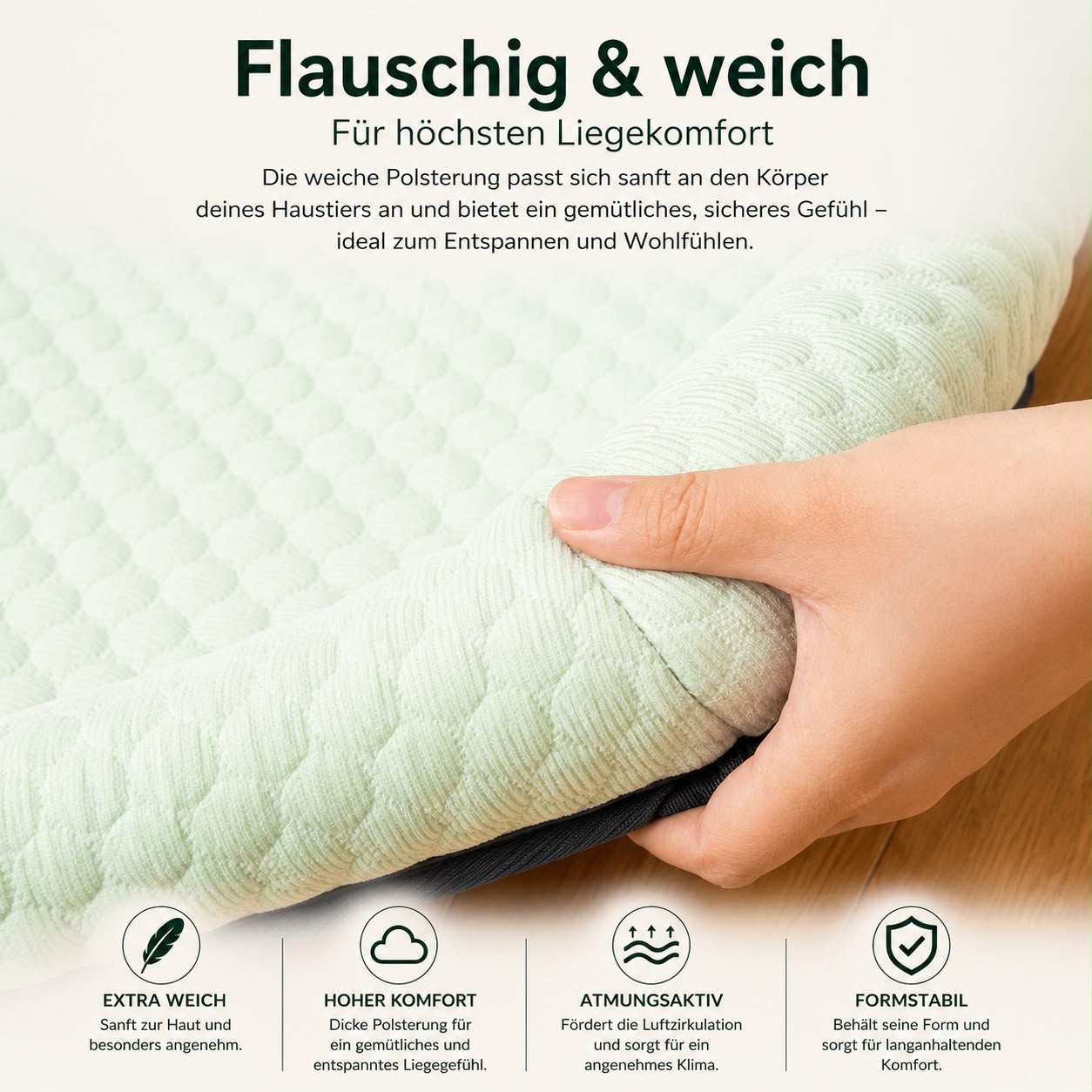 PawFlow Kühlbett für Hunde & Katzen – Weich, atmungsaktiv & waschbar
