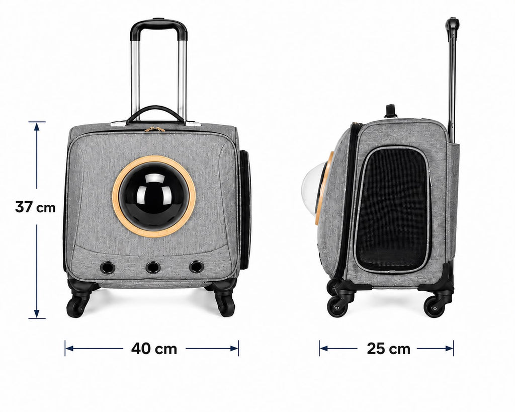 PawFlow Premium Haustier-Trolley mit 360°-Rollen