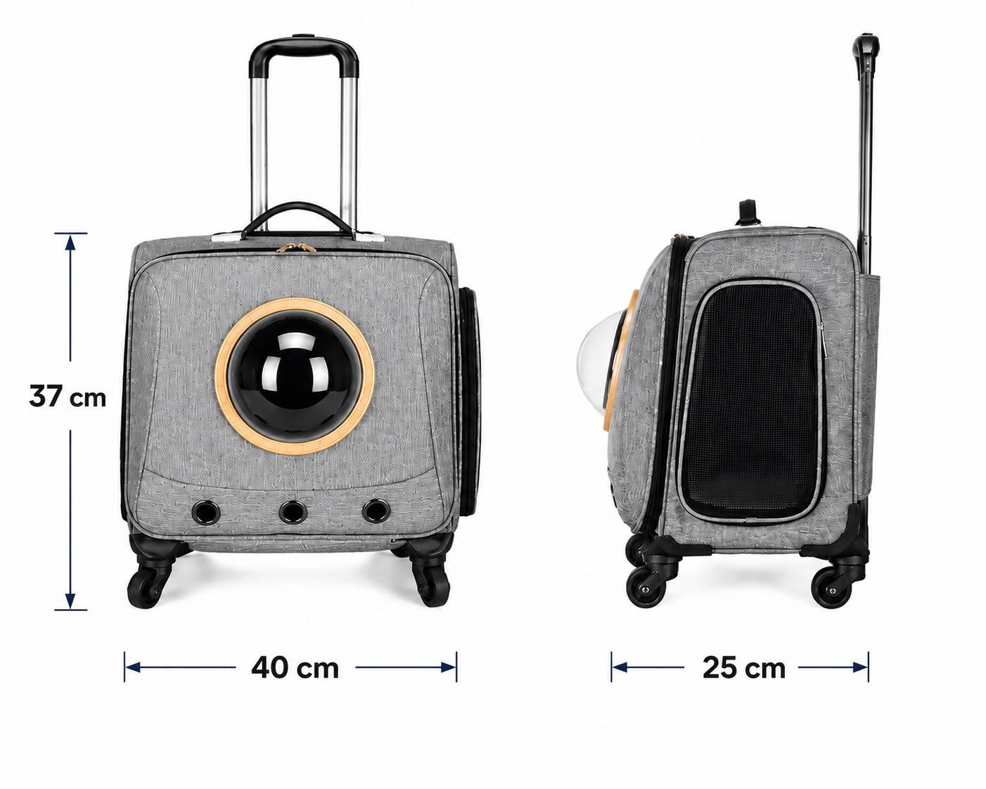 PawFlow Premium Haustier-Trolley mit 360°-Rollen