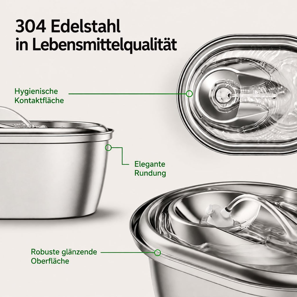 PawFlow Edelstahl-Trinkbrunnen 3 L