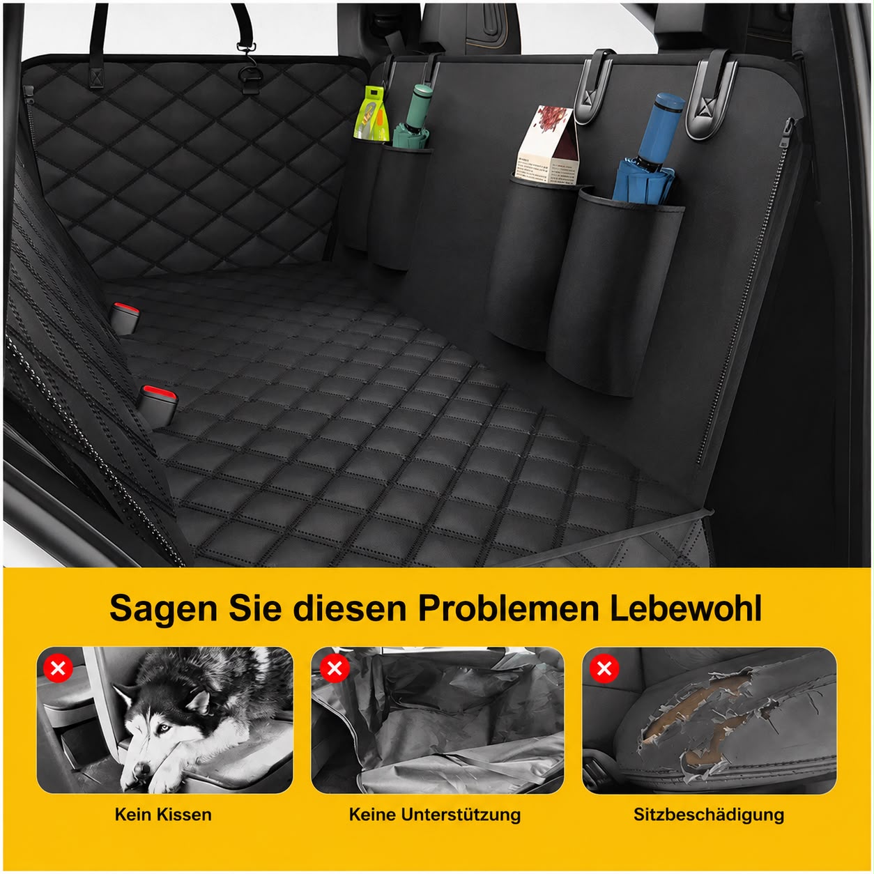 PawFlow Auto-Rücksitzschutz Premium – Wasserdichte Hundedecke für die Rückbank