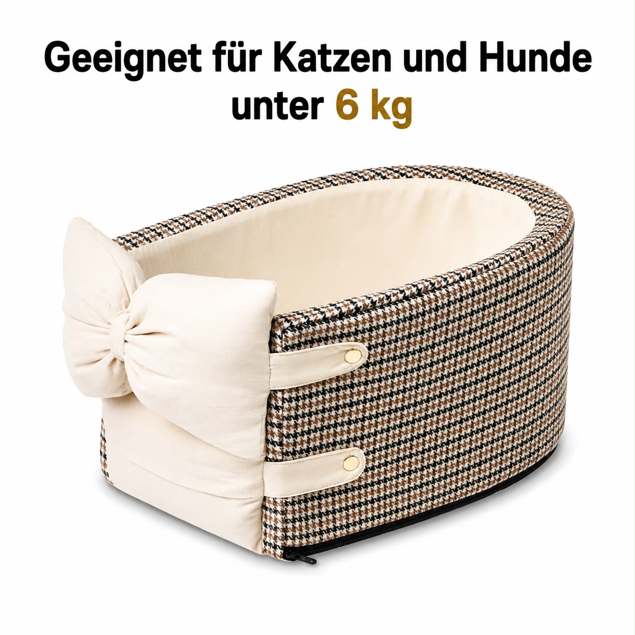 PawFlow Premium Autositz für Hunde & Katzen – Komfortbett für die Mittelkonsole