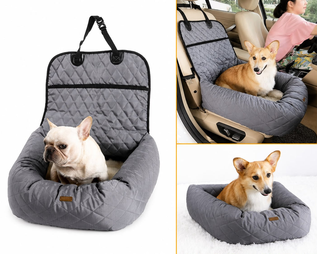 PawFlow 2-in-1 Autositz & Reisebett für Hunde und Katzen