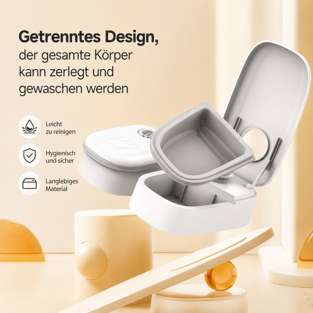 PawFlow Automatischer Futterspender für Hunde & Katzen – Einzel- oder Doppelnapf