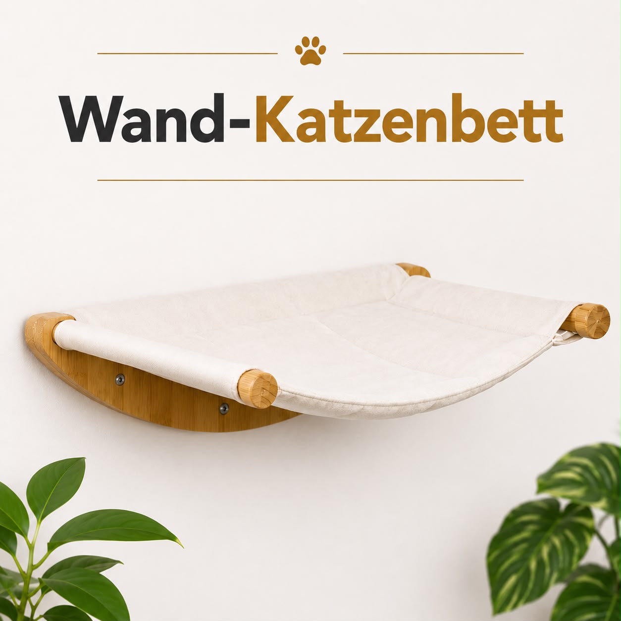 PawFlow Wandmontiertes Katzennest aus Holz