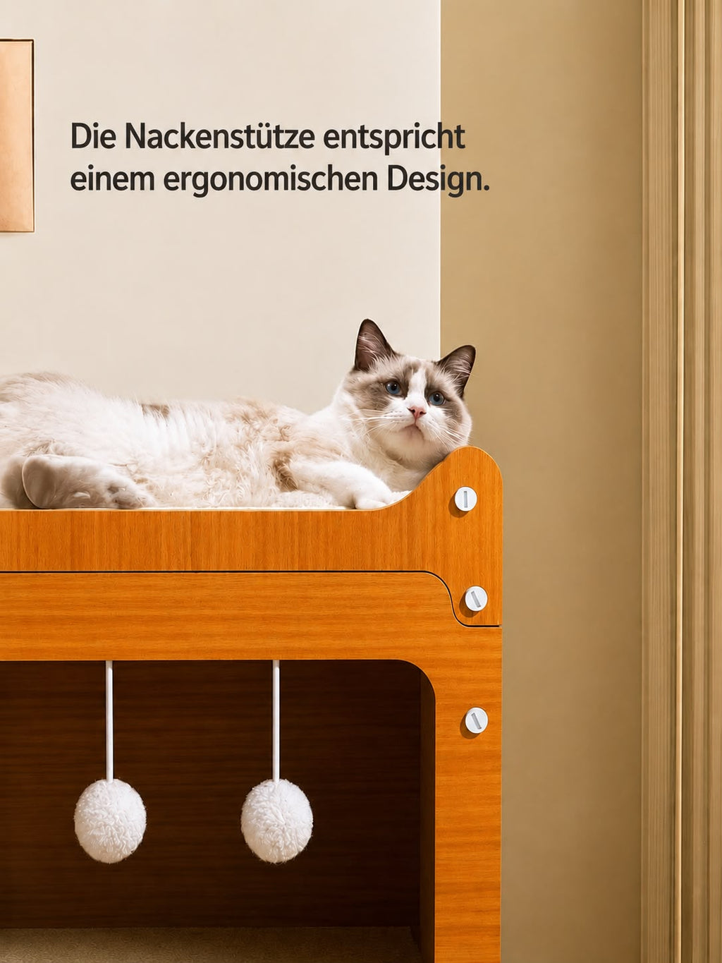 PawFlow Retro-Katzenhöhle mit Kratzfläche & Spielbällen