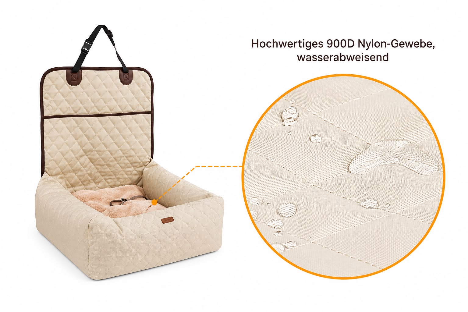 PawFlow 2-in-1 Autositz & Reisebett für Hunde und Katzen