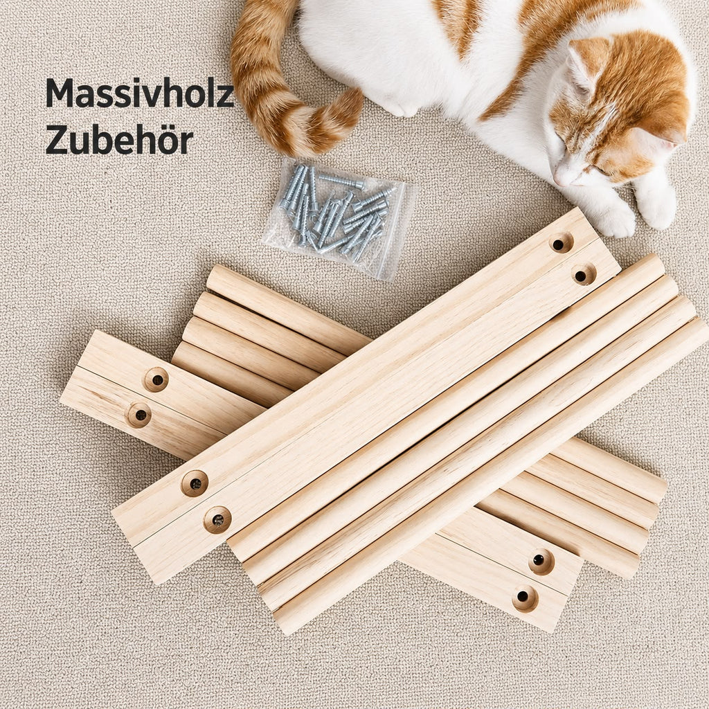 PawFlow Premium Doppelstöckige Katzenliege aus Massivholz
