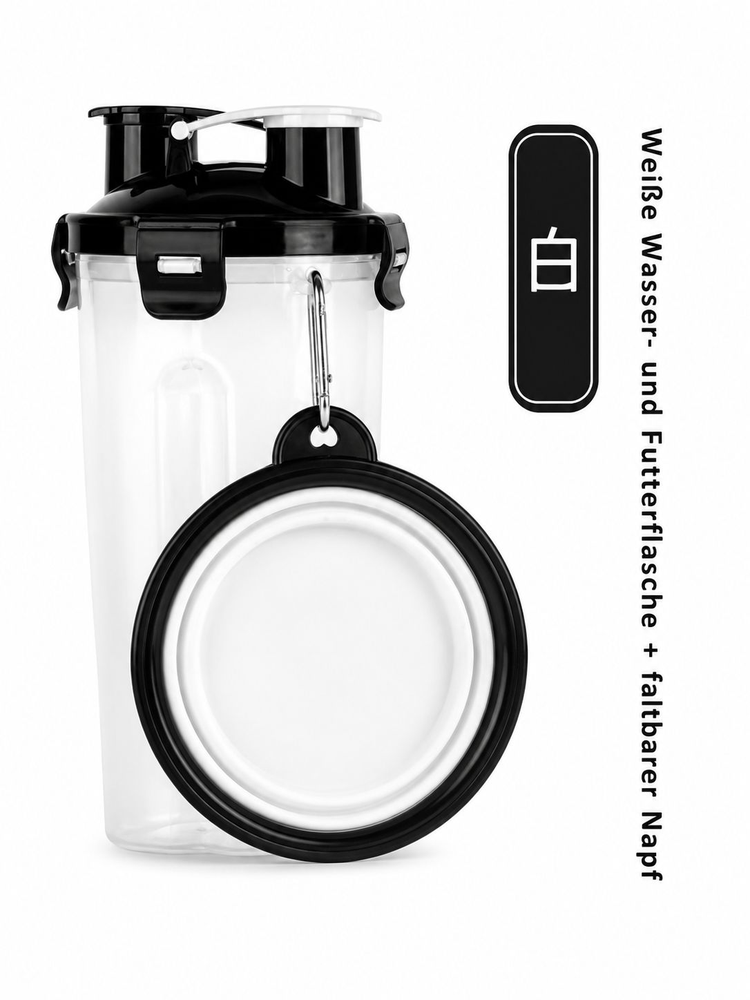 PawFlow™ Mobile Reise-Trinkflasche mit Faltnapf für Hunde & Katzen – Trinken unterwegs leicht gemacht
