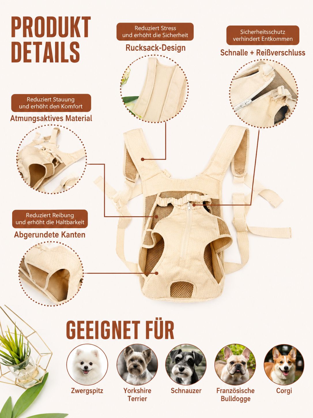 PawFlow Brusttrage-Rucksack für Hunde – Atmungsaktiv, Sicher & Bequem