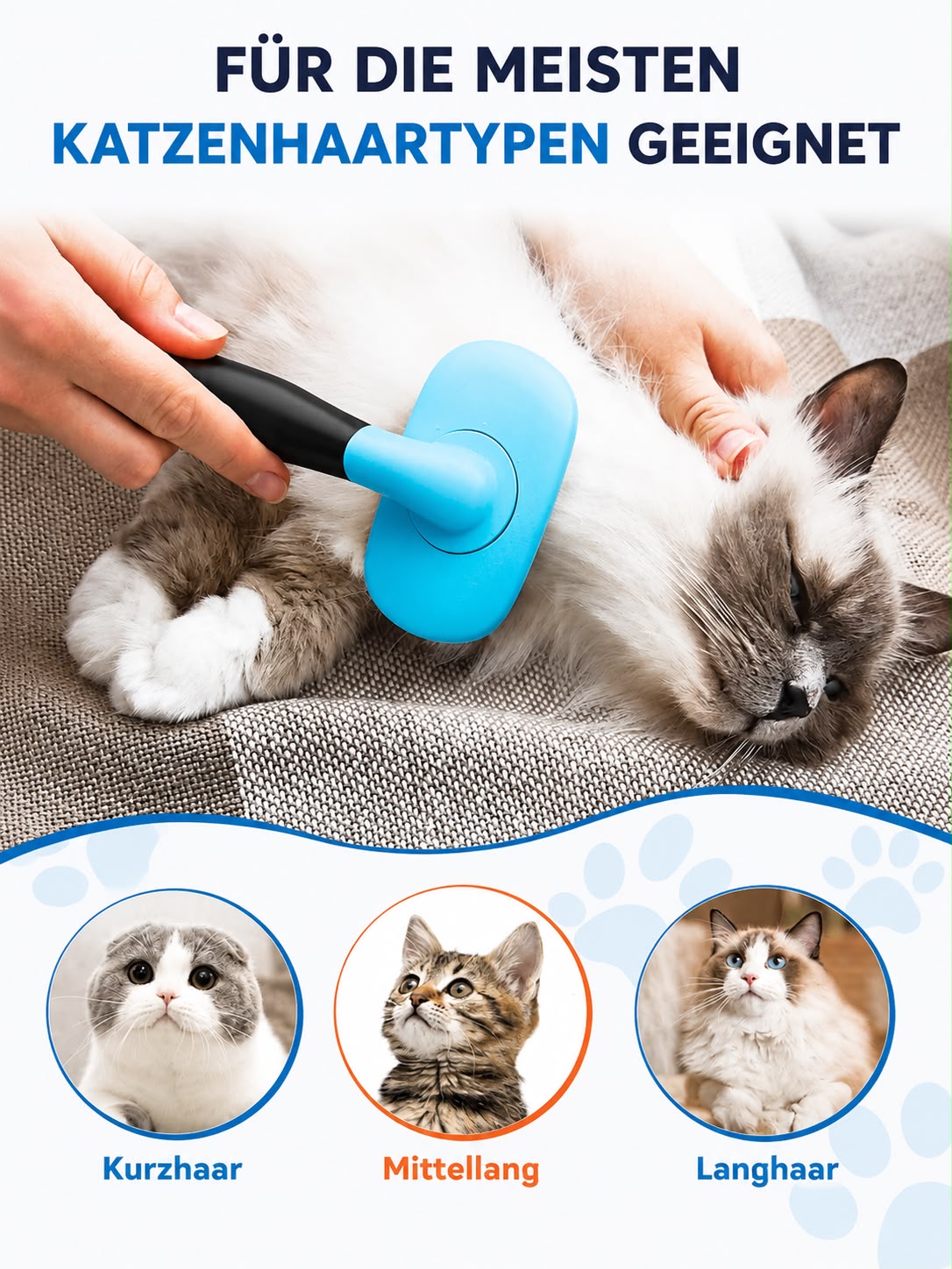 PawFlow Fellpflegebürste für Hunde & Katzen – Sanfte Massage & glänzendes Fell