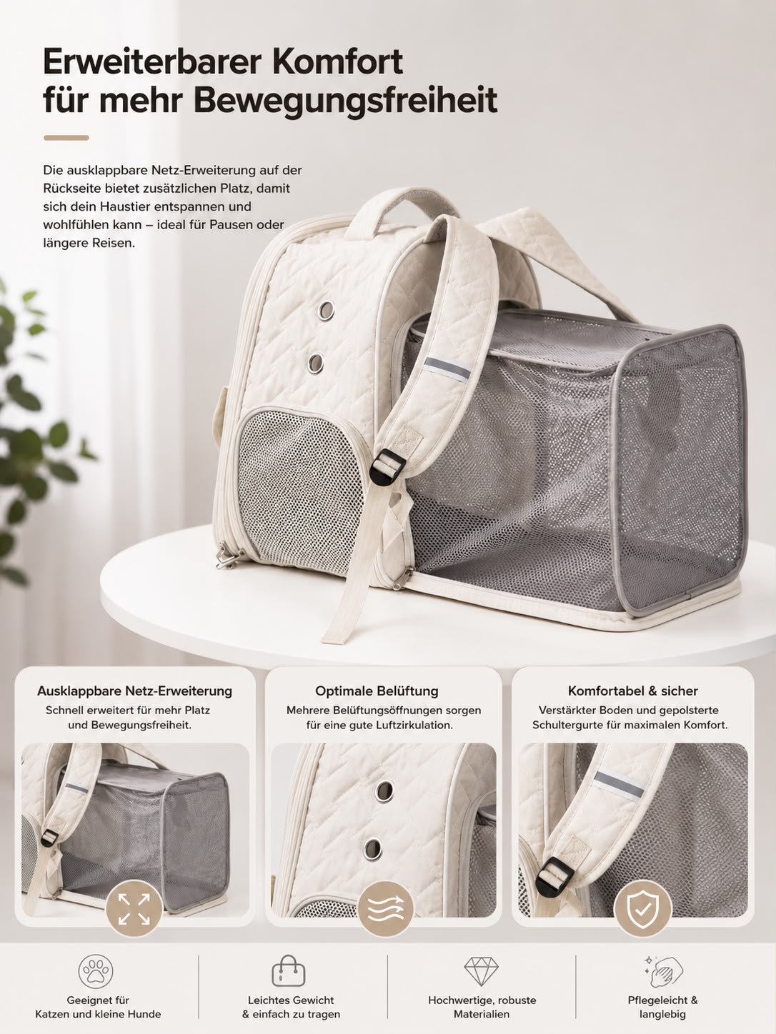 PawFlow Komfort-Rucksack – Atmungsaktiv & Komfortabel