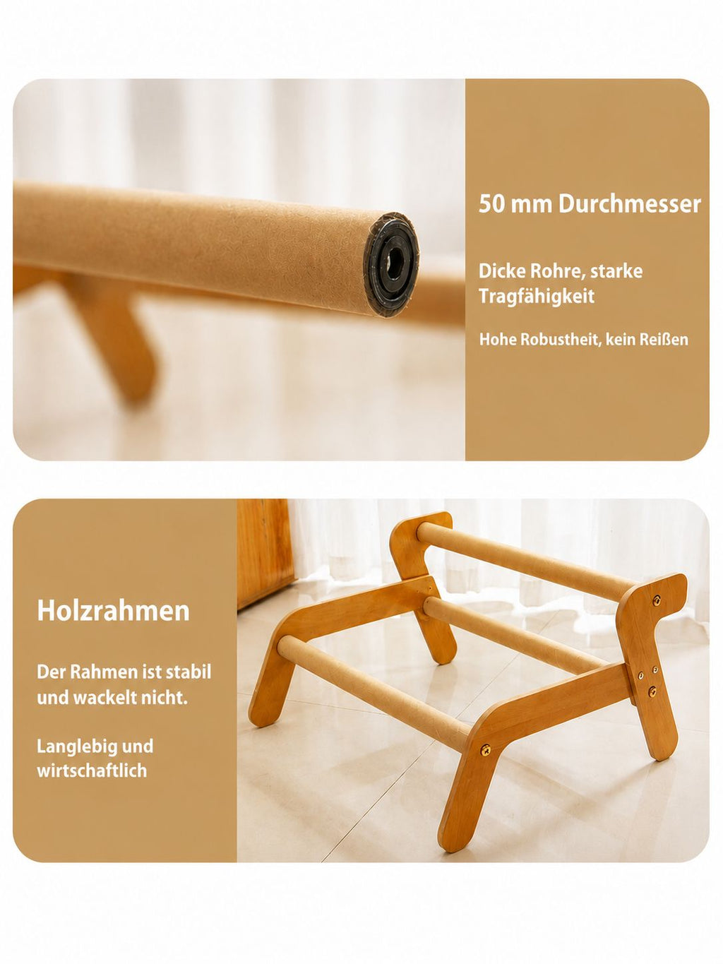 PawFlow Katzen-Kratzliege mit Holzgestell – Kratzen, Ruhen & Entspannen