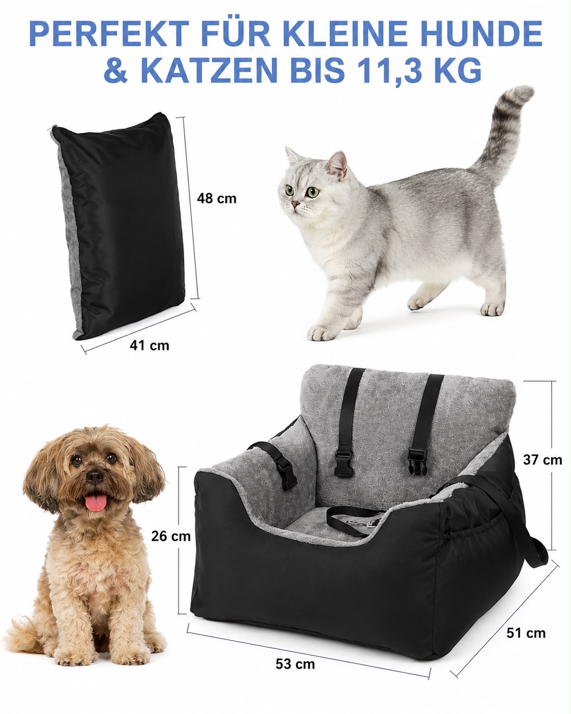 PawFlow Komfort Haustier-Autositz