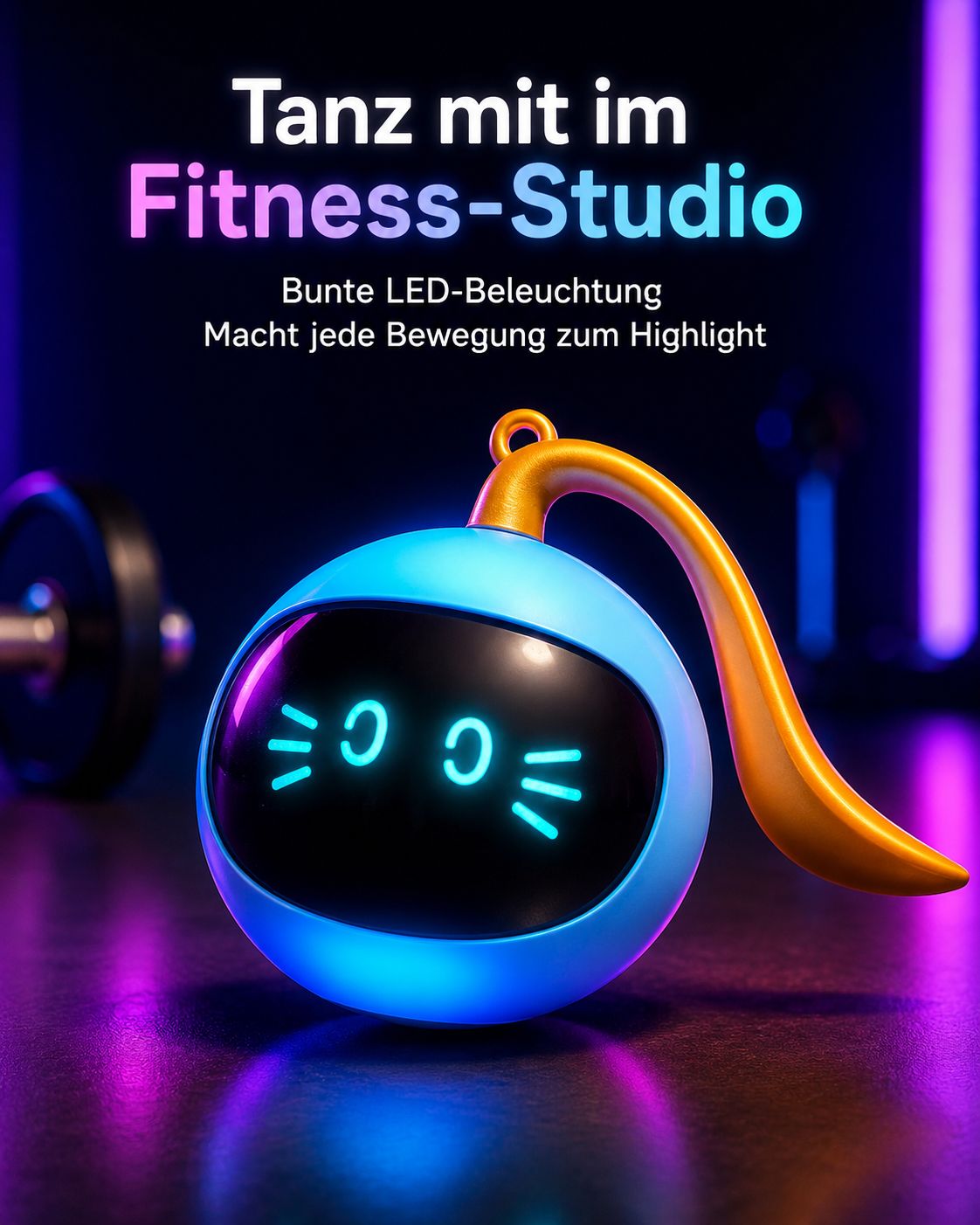 PawFlow Intelligenter LED-Katzenball – USB-aufladbar & Selbstfahrend