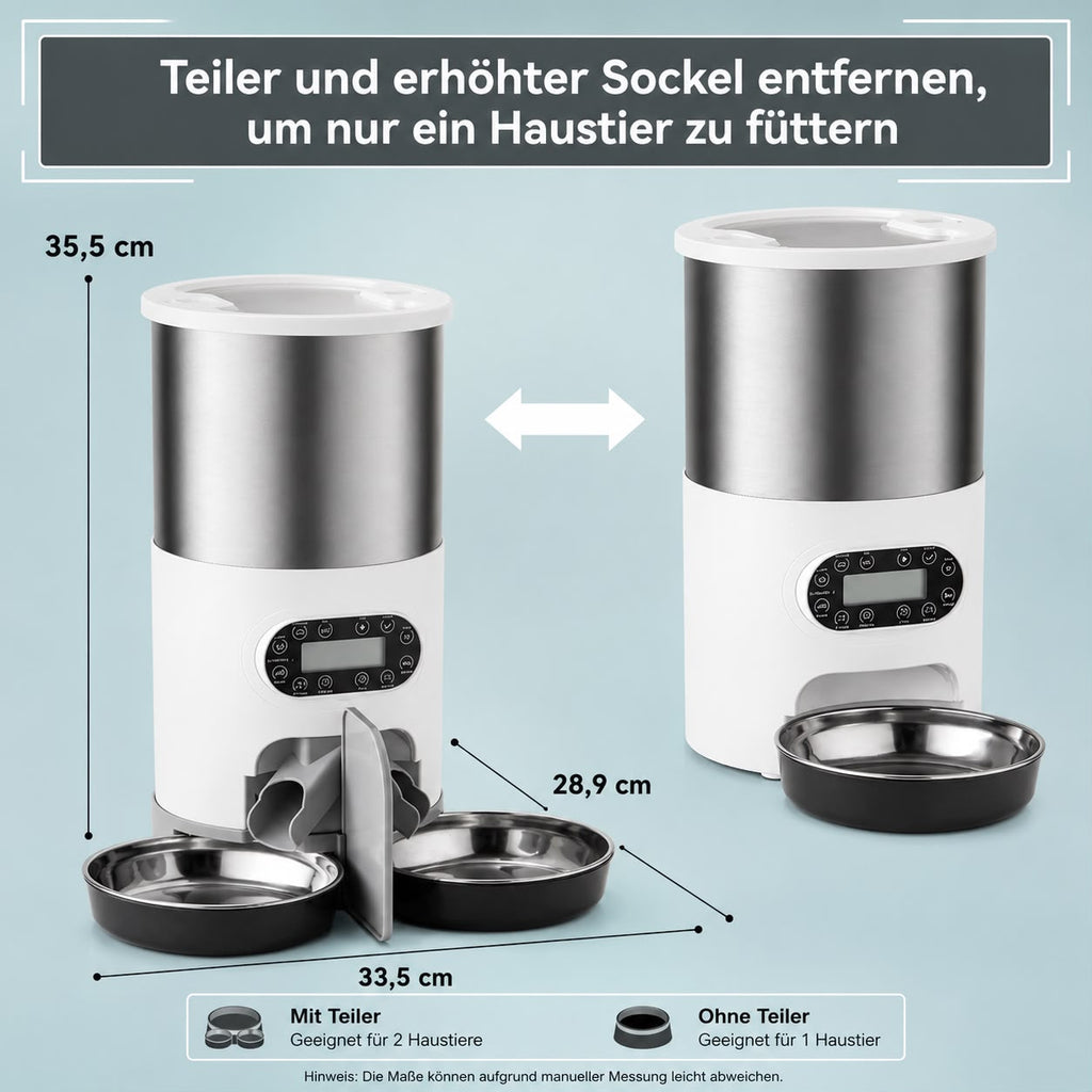 PawFlow SmartFeeder Duo – Automatischer Doppel-Futterautomat für Hunde & Katzen