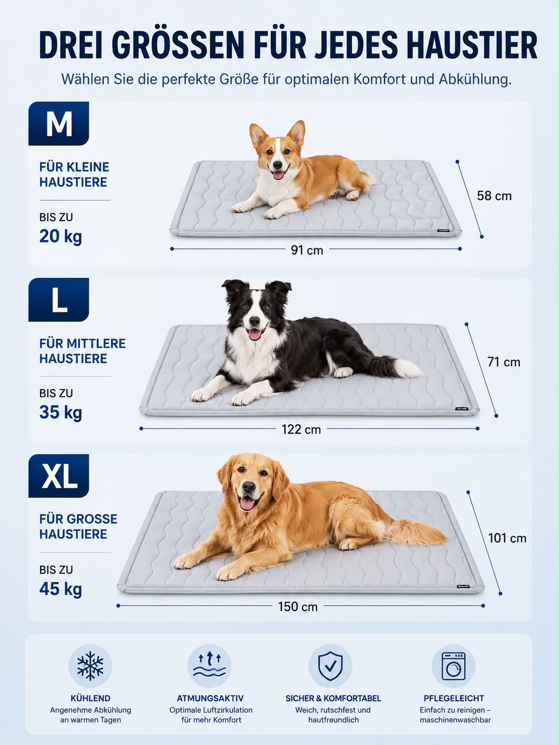 PawFlow Premium-Kühlmatte für Hunde & Katzen – Selbstkühlend & besonders komfortabel